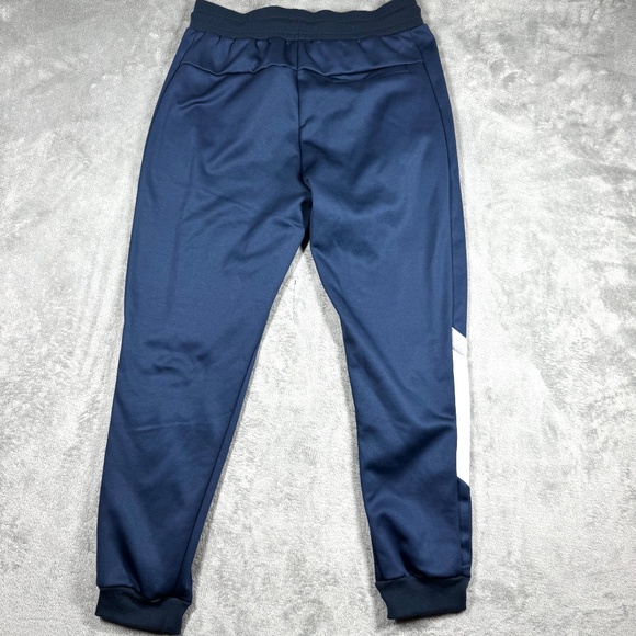 Jian Wang Mens Large Navy Jogger Sweatpants HC Logo Zipper Pockets - Picture 5 of 10